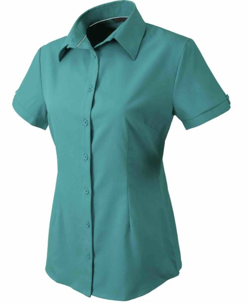 2135S Candidate Ladies Short Sleeve Shirt Teal
