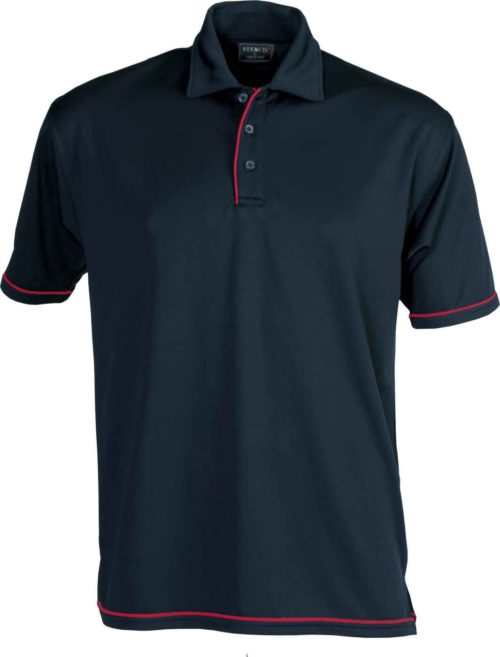 1010B Cool Dry Mens SS Polo Navy Red