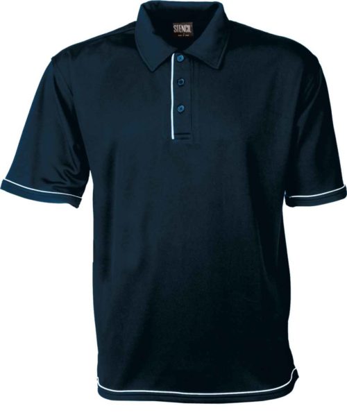 1010B Cool Dry Mens SS Polo Navy White