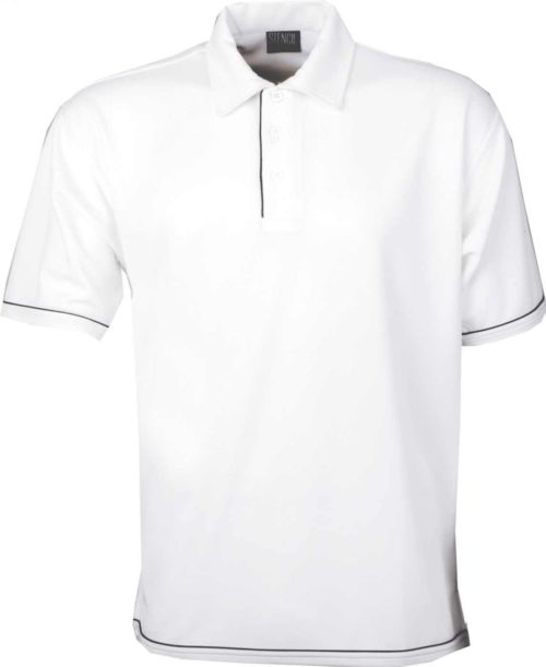 1010B Cool Dry Mens SS Polo White Navy