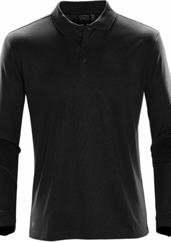 PGL 1 Stormtech Mens Eclipse Pique LS Polo Black