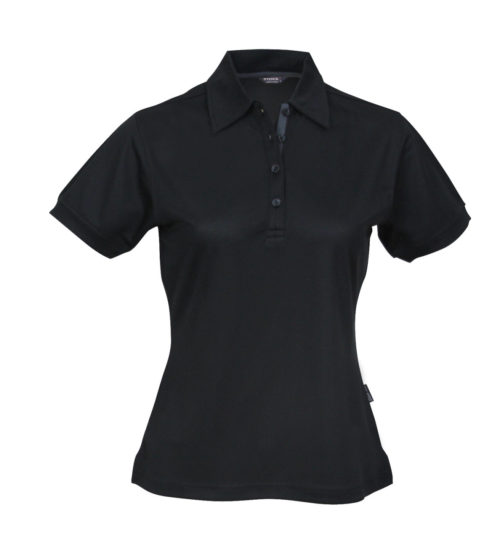 1162 Ladies Superdry Polo Black Charcoal