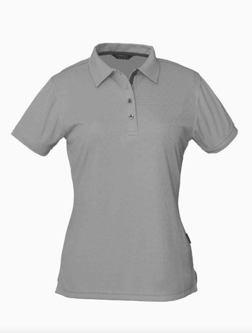 1162 Ladies Superdry Polo Light Grey Charcoal