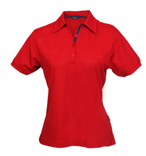 1162 Ladies Superdry Polo Red navy