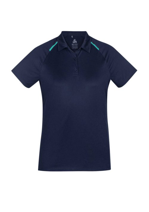 P012LS Ladies Academy Polo NavyTeal F