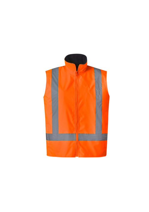 ZJ220 Syzmik Mens Hi Vis Basic 4 in 1 Waterproof Jacket OrangeNavy Vest