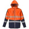 ZJ453 Syzmik Unisex 2 in 1 Stretch Softshell Tape Jacket OrangeNavy F Hood