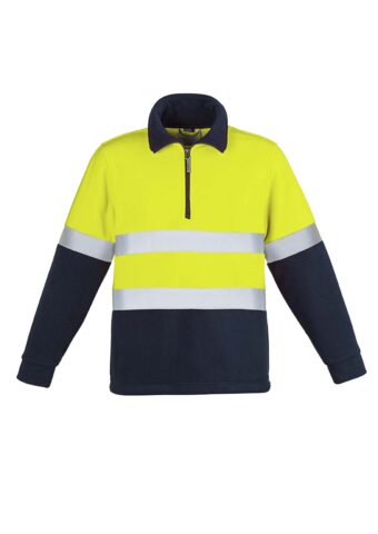 ZT461 Syzmik Mens Hi Vis Fleece Jumper Hoop Taped YellowNavy F