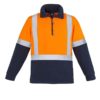 ZT462 Syzmik Mens Hi Vis Fleece Jumper Shoulder Taped OrangeNavy F