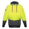 ZT477 Syzmik Unisex Hi Vis Textured Jacquard Hoodie YellowCharcoal F