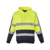 ZT483 Syzmik Unisex Hi Vis Stretch Taped Hoodie YellowNavy F