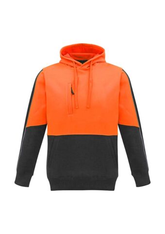 ZT484 Syzmik Unisex Hi Vis Pullover Hoodie OrangeCharcoal F
