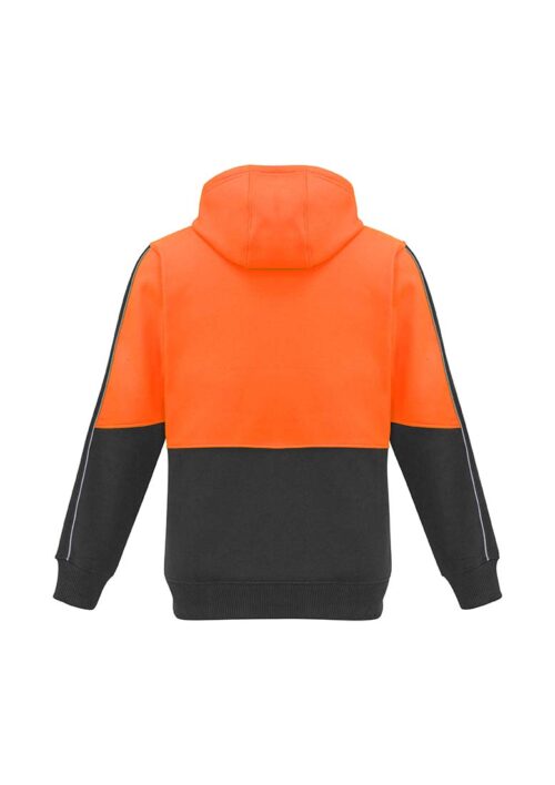 ZT485 Syzmik Unisex Hi Vis Full Zip Hoodie OrangeCharcoal B