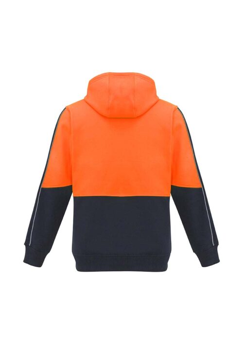 ZT485 Syzmik Unisex Hi Vis Full Zip Hoodie OrangeNavy B