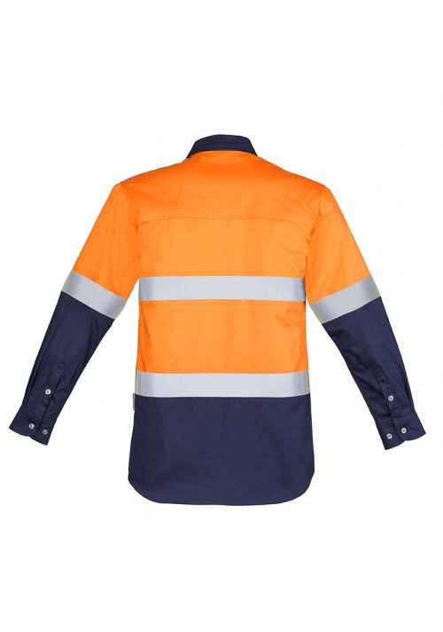 ZW123 Hi Vis Spliced Industrial Shirt Hoop Taped OrangeNavy B
