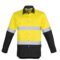 ZW123 Hi Vis Spliced Industrial Shirt Hoop Taped YellowBlack F