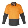 ZW128 Syzmik Rugged Cooling Hi Vis Spliced Shirt OrangeCharcoal F
