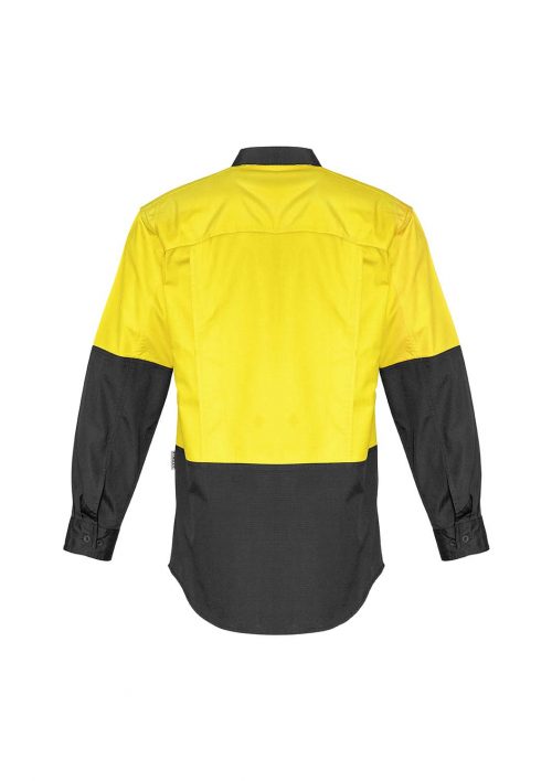 ZW128 Syzmik Rugged Cooling Hi Vis Spliced Shirt YellowCharcoal B
