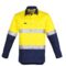 ZW550 Syzmik Hi Vis Closed Front LS Shirt Hoop Taped YellowNavy F