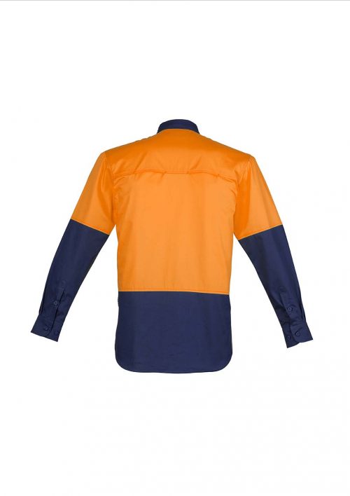 ZW560 Syzmik Hi Vis Closed Front Shirt OrangeNavy B