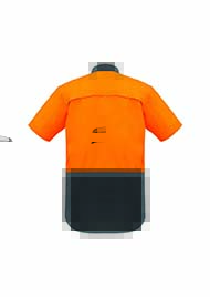 ZW815 Syzmik Rugged Cooling Hi Vis Spliced SS Shirt OrangeCharcoal B