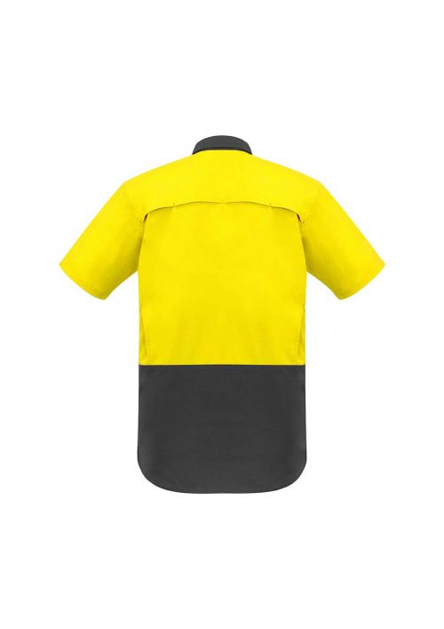 ZW815 Syzmik Rugged Cooling Hi Vis Spliced SS Shirt YellowCharcoal B