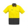 ZW815 Syzmik Rugged Cooling Hi Vis Spliced SS Shirt YellowCharcoal F