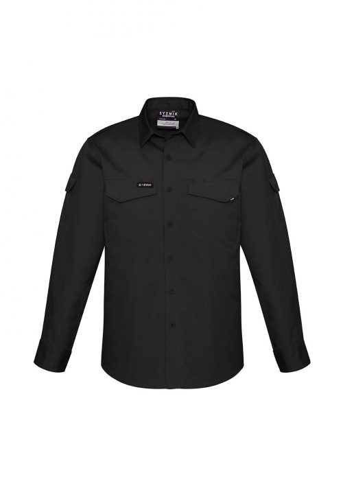 ZW400 Syzmik Mens Rugged Cooling Mens LS Shirt Black F