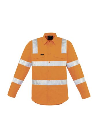 ZW680 Syzmik Mens Bio Motion Vic Rail Shirt Orange F