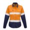 ZW720 Syzmik Womens Rugged Cooling Taped Hi Vis Spliced Shirt OrangeNavy F