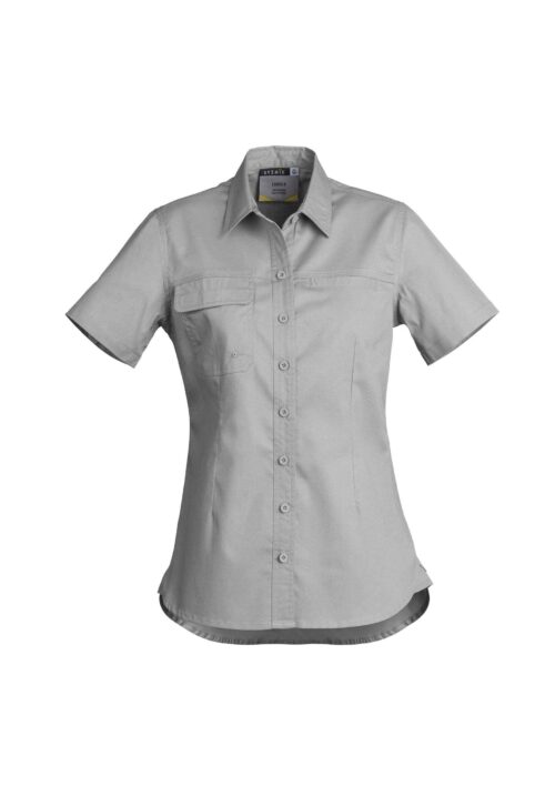 ZWL120 Syzmik Womens Lightweight Tradie SS Shirt Grey scaled