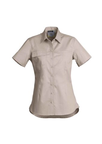 ZWL120 Syzmik Womens Lightweight Tradie SS Shirt Sand scaled