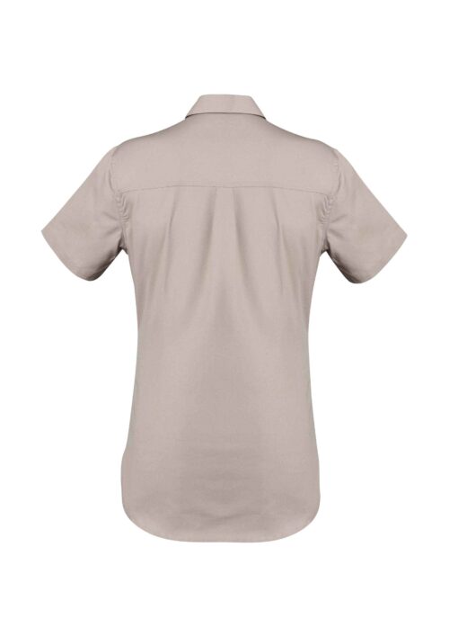 ZWL120 Syzmik Womens Lightweight Tradie SS Shirt Sand Back scaled