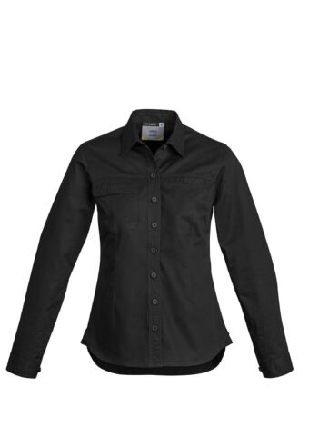 ZWL121 Syzmik Womens Lightweight Tradie LS Shirt Black