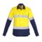 ZWL123 Womens Hi Vis Spliced Industrial Shirt Hoop Taped YellowNavy F