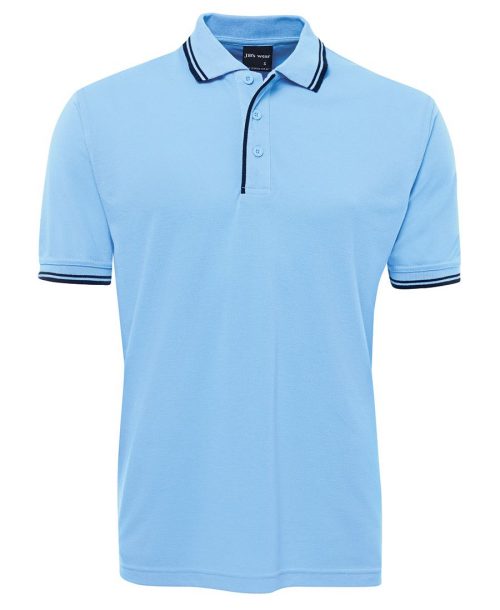 2CP Contrast Polo Adults Lt Blue Navy