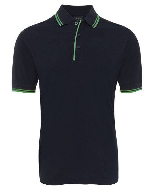 2CP Contrast Polo Adults Navy Green