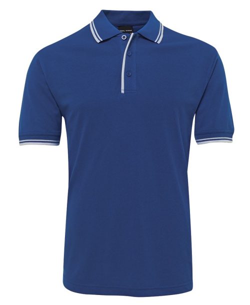 2CP Contrast Polo Adults Royal White