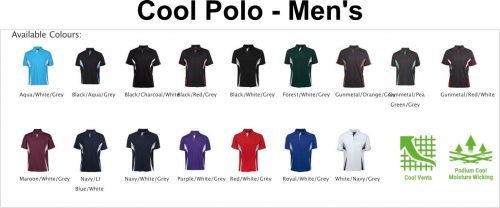 7COP Cool Polo Mens Colours