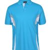 7COP Cool Polo Mens Aqua White Grey