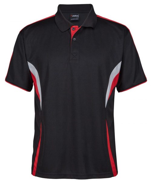 7COP Cool Polo Mens Black Red Grey