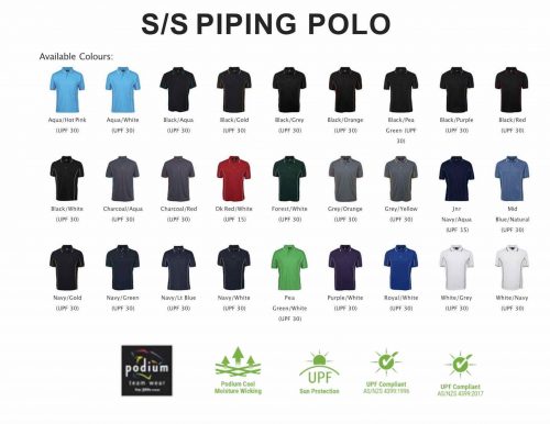 7PIP SS PIPING POLO COLOURS