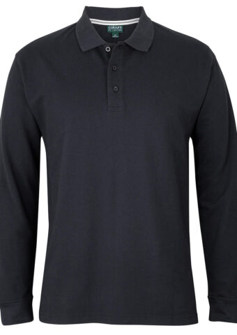 S2ML C of C Long Sleeve Pique Polo Black