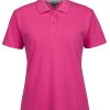 S2MP1  C of C Pique Polo Ladies Hot Pink