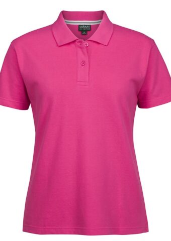 S2MP1  C of C Pique Polo Ladies Hot Pink