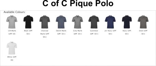 S2MP C of C Pique Polo Colours