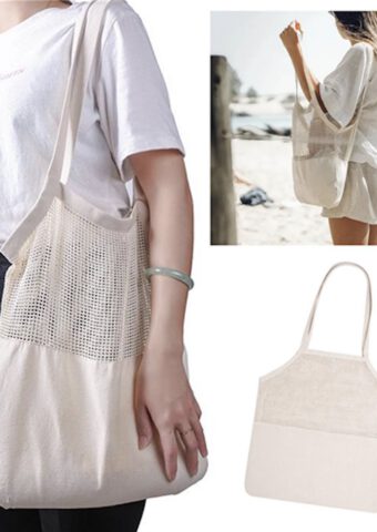 CB014 Jamaica Mesh Calico Tote Bag 4