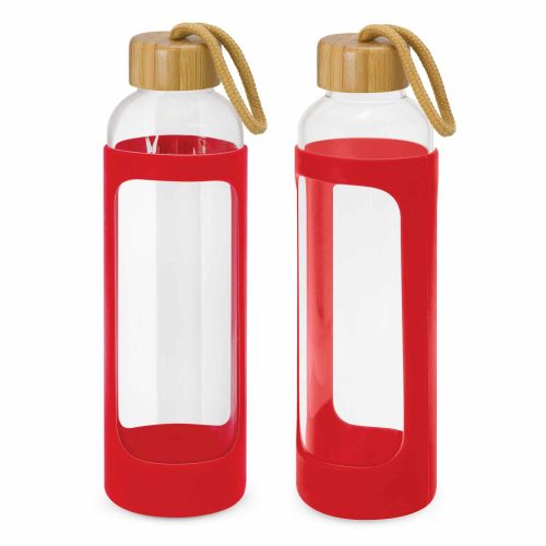 113950 Eden Glass Bottle Silicone Sleeve red