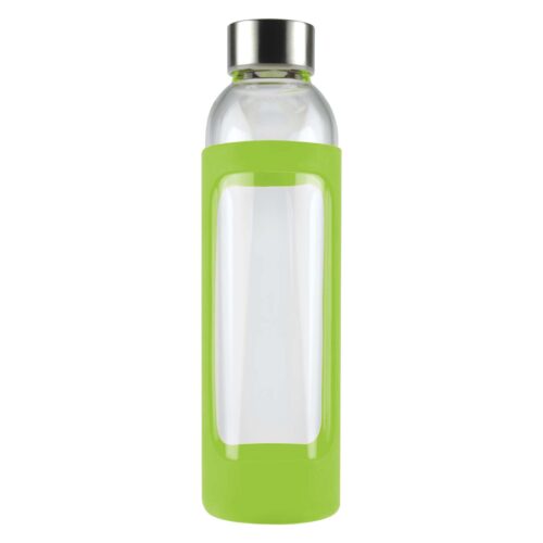 LL1397 Capri Glass Bottle : Silicone Sleeve light green