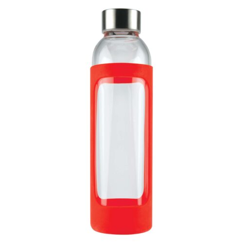 LL1397 Capri Glass Bottle : Silicone Sleeve red